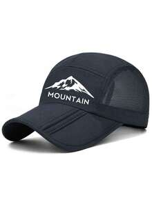 1顶纯色山峰字母印花棒球帽，涤纶速干网眼帽，百搭日常佩戴，适合作为圣诞节、母亲节、父亲节、教师节、生日礼物送给家人、朋友、男友/女友。 - 彩色 - 查看 6