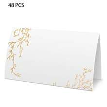 Bộ 24/48 nhãn dán thức ăn hình lá vàng, thẻ bàn tiệc cưới & tiệc chiêu đãi - Hoàn hảo cho thẻ ghi tên chỗ ngồi, nhãn thức ăn tiệc buffet. - A - Xem 7