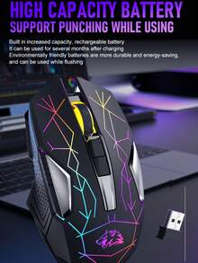 Ratón inalámbrico recargable para juegos X18, ratón mecánico retroiluminado para uso en oficina - Ver 7