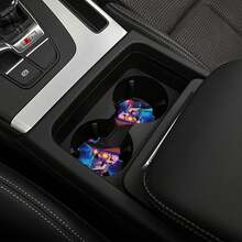 2 piezas Portavasos de coche antideslizantes con estampado de calavera, accesorios de coche minimalistas - A - Ver 7