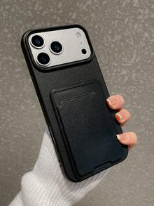 黑色荔枝纹二合一卡槽手机壳，简约商务风，防指纹防摔防刮，适合日常通勤/送礼，兼容和Galaxy手机 - 黑色 - 查看 3