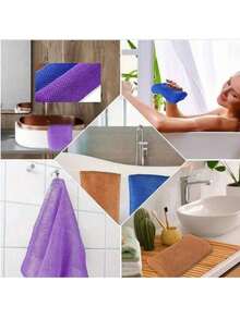 1pc African Net Loofah, Unisex, Can Be Used For Body Exfoliation, Body Scrub, Back Scrub, Makes Skin Smooth, Stretchable Up To 66 Inches - Multicolor - View 3