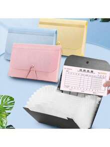 A6 Mini 13-Compartment Accordion Bag, Multi-Layer Folder For Office Supplies, Invoices, Documents, And Exam Papers; Organizer; Handheld Accordion Bag With Sorting Extension Pouches And Paper Holder - Single Piece - View 9