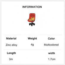 1枚可爱橙色猫咪珐琅趣味“这是我的椅子”和“邻里徽章”自爱徽章金属胸针时尚翻领徽章背包衣服珠宝包别针毕业礼物 - 彩色 - 查看 7