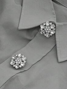 1/2/4pcs 19/25mm Rhinestone Button Covers For Women, Crystal Button Covers, Detachable Clip On Button Covers, Crystal Fancy Buttons For Clothing, Button Snaps With Pliers Press For Dress Suit Tux Shirt Accessories, Lead Color - Multicolor - View 12