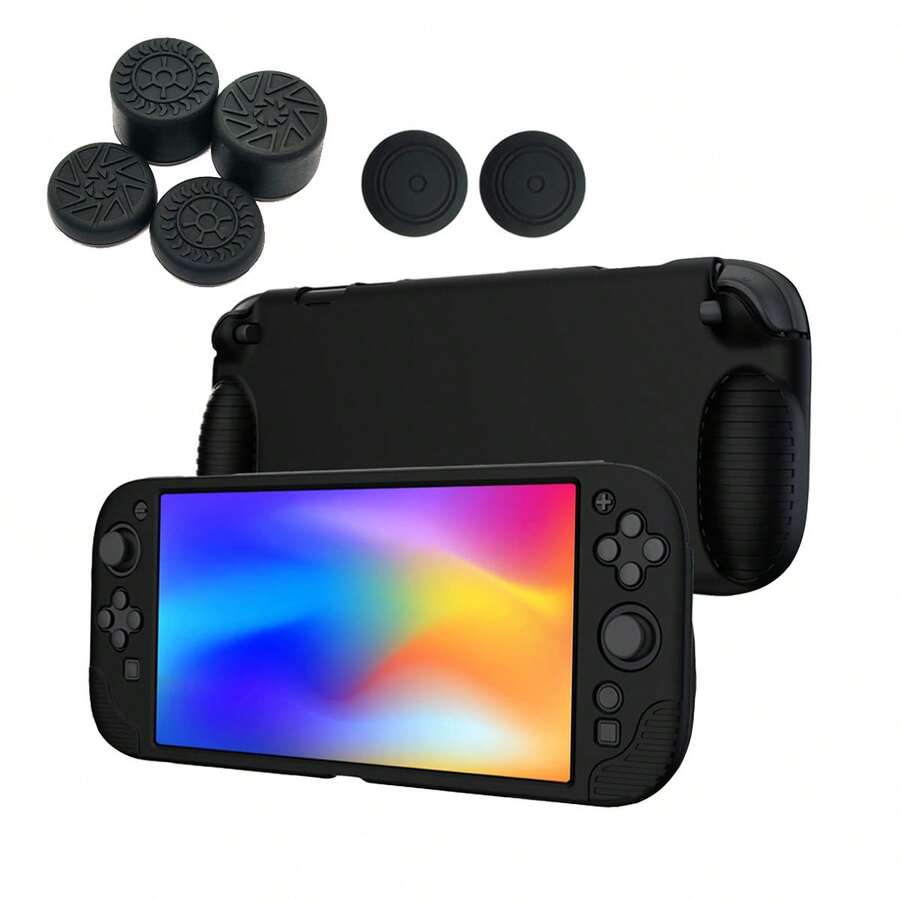 1 Set 2 Carcasas protectoras de juego + 6 piezas de tapa de joystick, antideslizante, antisuor, anti-arañazos, para mejorar la experiencia de juego - Ver 1