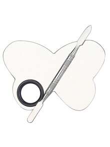 4件套化妆调色盘套装，专业不锈钢化妆工具套装，包括调色盘、刮刀、粉底刮刀、粉底刷、带刮刀的指甲油和眼影调色盘、化妆品颜料混合工具 - 彩色 - 查看 15