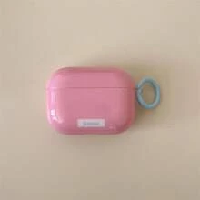简约纯粉色挂式耳机保护套，兼容 Pro 3、新款 Pro 2、可爱 Apple 4 极简风 3，女士个性化半耳机保护套 - 粉色 - 查看 5