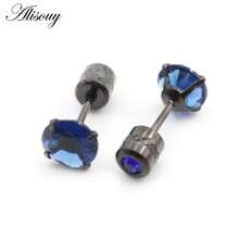 2 Pieces Surgical Stainless Steel 4 Prong Double Zirconia CZ Women Girl Ear Stud Cartilage Screw Earrings Piercing Jewelry - Stud Earring - View 19