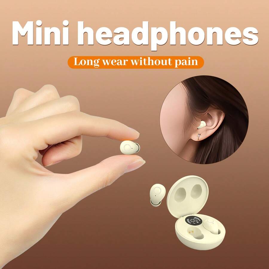 2025新款真无线耳机 | 舒适睡眠耳机，HiFi低音，立体声高清通话，可充电锂电池，USB Type-C充电 | 兼容安卓和iOS设备，降噪模式 - 查看 1