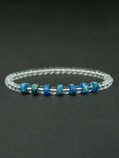 1Pc Men's Bohemian Fashion Beaded Glass Bracelets With Emperor's Stone Beaded Bracelet Party Gifts For Friends Father's Day Gift