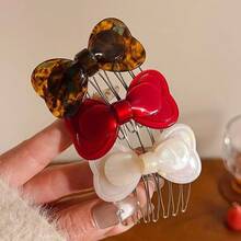 女士编织侧边发带，醋酸纤维蝴蝶结发夹发饰，刘海分叉发夹，女孩礼物，梳子，发梳 - 彩色 - 查看 10