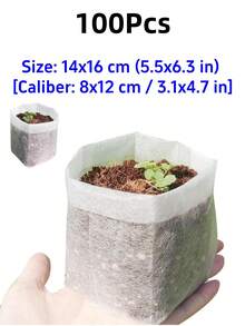 100 túi ươm cây bằng vải không dệt, túi thoáng khí giúp cây phát triển, thích hợp cho vườn nhà, túi chuyển đất trồng rau và hoa, vật tư làm vườn chuyên nghiệp để ươm giống hạt giống. - Nhiều màu - Xem 14