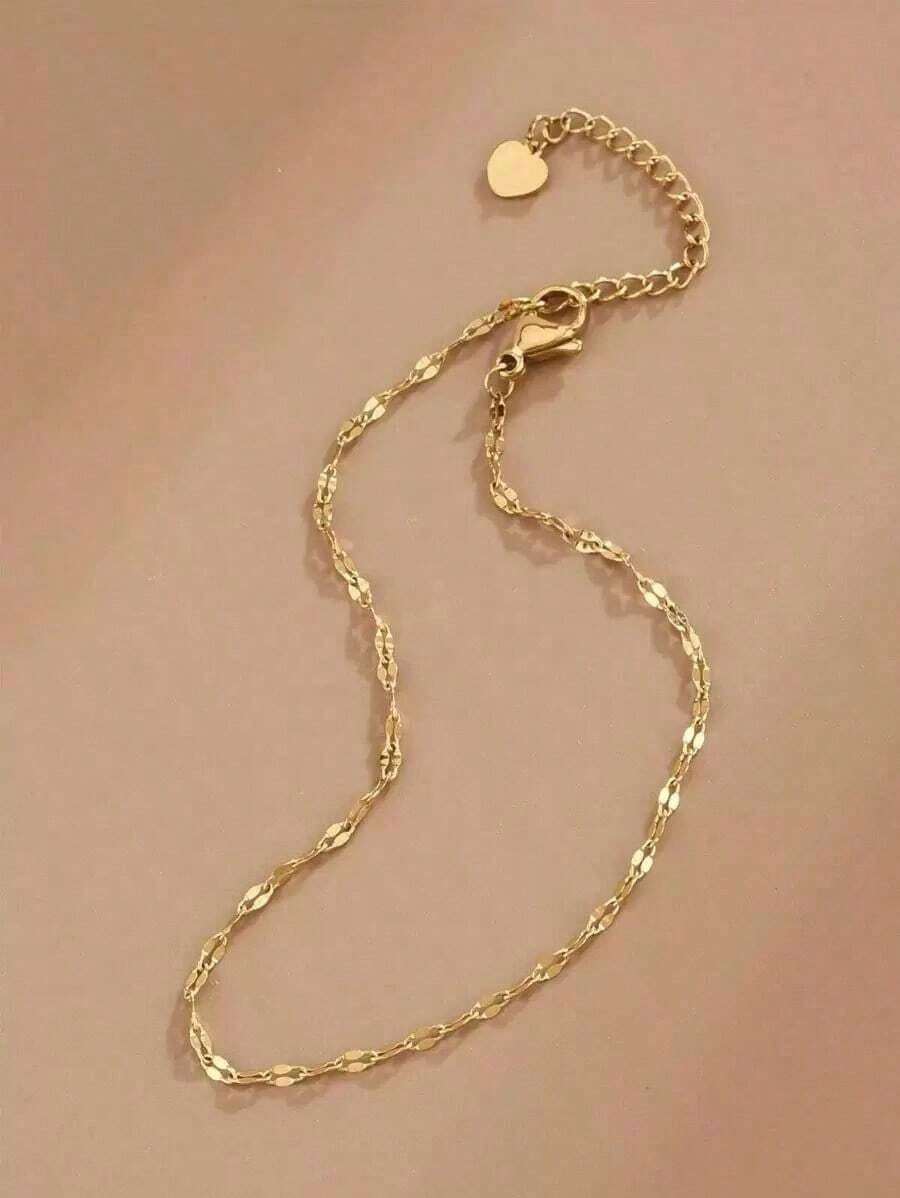 Heart Decor Anklet Valentines - 黃金 - 查看 1