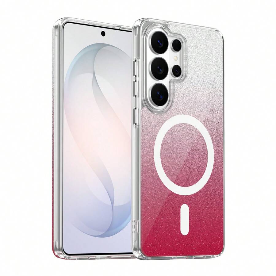 New Glitter Sparkle Phone Case + Protective Case Compatible With IPhone 17/15/14/13/12 Pro Max, S26, S26U - Red - View 1