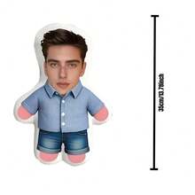 Personalized Face Pillow, Purple Skirt, Customized Body Pillow, Personalized And Fun. Suitable For Father's Day, Mother's Day, Halloween, Christmas, Christmas Eve, Valentine's Day, Birthday, Personalized Day, Soldier's Day, Thanksgiving, Easter, April Fool's Day, Carnival, Festival, And National Day. - Blue Shirt - View 14