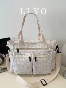 女士手提包，多口袋拉链手提包，休闲百搭大容量单肩包 - 彩色 - 查看 2