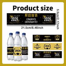 15pcs 2026 Graduation Season Water Bottle Labels, 3 Different Designs Of Water Bottle Stickers, Suitable For Graduation Ceremony Party And High School/College Graduation Decoration - Multicolor - View 2