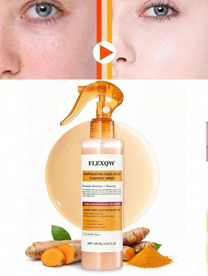 2 Chai Xịt Tẩy Trang Protein Nghệ Dr. Korean Melaxin, 200ml, Làm sạch da nhẹ nhàng, dưỡng ẩm, Thích hợp cho việc chăm sóc mụn đầu đen, tẩy tế bào chết và loại bỏ da chết, Sản phẩm chăm sóc da Hàn Quốc cho mọi loại da, Xịt khoáng nghệ chứa protein nghệ và axit glycolic, Thích hợp cho mặt và toàn thân, Phù hợp với mọi loại da, Quà tặng Ngày của Mẹ
