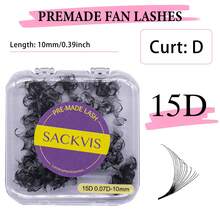 SACKVIS 1 Box 600pcs Premade Fans Eyelash Extensions 15D Curl D Natural & Soft Hand-Grafted False Eyelasheslash Clusters Eyelash Clusters Individual Eyelashes Lashes Fake Lashes - View 10