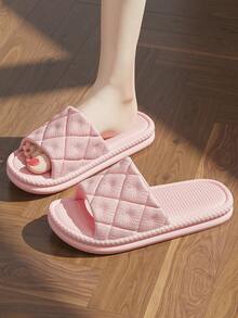 2026 New Women's Minimalist Printed EVA Soft Bottom Slippers, Unisex Bathroom Slippers - Pink - View 3