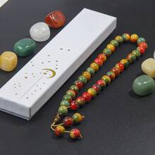 33pcs 10mm Agate Beads Rosary, Suitable For Men And Women, Ramadan Gift, Comes With Elegant Gift Box - Green - View 14