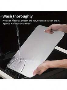 1件套优质不锈钢砧板套装 - 耐用、易清洁、厨房必备、节省空间、防锈 - 銀色 - 查看 3