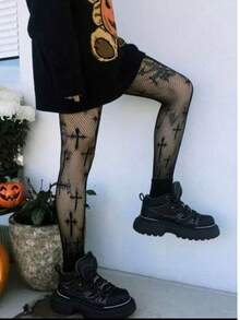 2 Pairs Of Rhinestone Fishnet Stockings - Multicolor - View 2