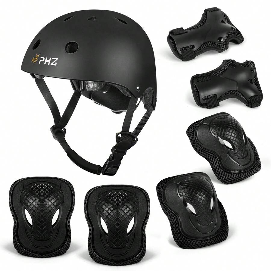 Kids Skateboard Protective Gear - màu đen - Xem 1