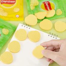2 Packs Potato Chip Shaped Erasers, Inspired By Potato Chips Design, To Repair Pencil Marks, 4 Erasers Per Pack (Total 8 Erasers) - Sets - View 5