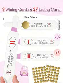 40pcs Blue Scratch Cards Pregnancy Test Kit, Baby Shower Party Game For Baby Boy - Multicolor - View 12