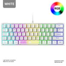 Teclado de juego K61 RGB, teclado mecánico mini RGB retroiluminado del 60% para PC/portátil de juegos - Ver 9