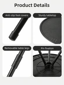 Mochila ultraligera URBANWAVE y mesa de camping plegable compacta - Altura ajustable, patas telescópicas Mesa de camping portátil - Pequeña mesa redonda plegable para exteriores apta para camping, playa y picnic - A - Ver 4