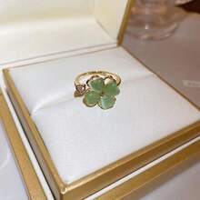 1pc Rotatable Four-Leaf Flower Women's Fashion Ring, Versatile Luxury Elegant Design Jewelry Gift - Four-leaf Flower Ring - View 4
