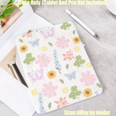 Fresh Pastoral Hand-Drawn Style, With Pink-Purple Daisies + Sunflowers + Vivid Butterflies, Low-Saturation Macaron Color Palette, Gentle And Healing. 360° Rotating Stand For Multi-Angle Viewing, Built-In Pencil Slot, All-Around Anti-Drop Protection With Soft Edge Fit, Combining Beauty And Protection.Compatible Models : Mini6/7 | 2017-2021/10/11 Gen | Air1/2/3/4/5/6/7 | Pro 10.5/11/12.9/13 Inch All Versions.
