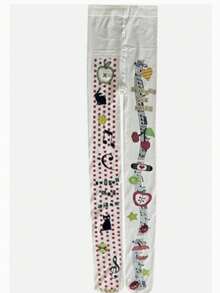 1 Pair Anime Cat & Music Note Apple Print Tights For Women - Multicolor - View 6