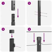 Wall Shelf Zaunpfosten 13 Pcs Grau Stahl For Living Room Bedroom Office Bathroom Modern Wall Decor - A - View 7