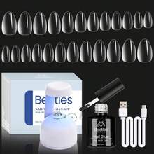 Beetles Gel Nail Kit Short Almond Gift Spree Easy DIY Extension Set Gift For Women - Almond Extra Short 500pcs (Clear Kit) - 查看 1