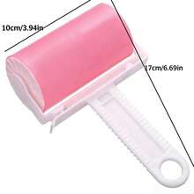 1个可重复使用的宠物毛发去除滚筒 - 配有符合人体工程学的手柄和粘毛刷，可水洗的宠物美容工具，适用于家具、衣物、家居清洁和宠物美容 - 1手柄帶蓋(顏色隨機髮) - 查看 11