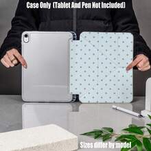 Y-Fold High-Transparency Acrylic Tablet Case.Cool Light Blue Polka Dot Y-Fold Clear Acrylic Case - School Student Tablet Cover With Pencil Slot.Y-Shaped Foldable Transparent Acrylic Tablet Case With Pencil Slot, Stable Stand And Shockproof Design. High Transparency, Durable Print.Compatible Models Mini4/5 - Blue Gray Dots - View 8