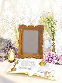 Marco de fotos vintage, marco decorativo con estilo antiguo y con paspartú, adecuado para fotos, marco de fotos con paspartú ornamentado, apto para escritorio o pared, colocación horizontal o vertical - Marco de fotos - Ver 14