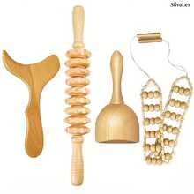 SilvaLex Outil de massage en bois, Masseur corps entier, Masseur de main, Masseur de jambe, Masseur d'épaule, Masseur de cou, Masseur de visage, Masseur de dos, Masseur de taille, Massage musculaire corps entier, Massage multifonctionnel pour différentes parties du corps, Outil de relaxation corporelle, Convient pour un usage domestique, Peut être offert en cadeau à la famille, aux amis, aux camarades de classe ou aux petites amies - Nude - Voir 1
