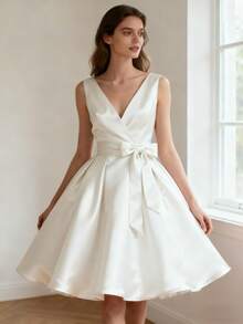 1块丝滑纯色缎面面料，光滑柔软，适用于婚礼DIY、窗帘、桌布、衬里、旗袍、服装面料等。 - 白色 - 查看 7