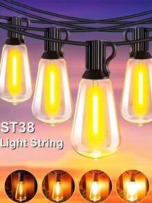 1 bộ đèn năng lượng mặt trời ST38 30 bóng/15 bóng, dây đồng thau, bóng đèn LED, chống nước IP67, 8 chế độ chiếu sáng, chế độ sạc USB kép, thích hợp cho vườn, bụi cây, sân hiên, lễ hội và tiệc cưới, các buổi lễ kỷ niệm, v.v. - ST38 - Xem 3