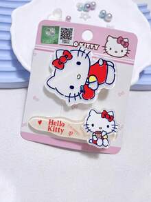 2个/套 三丽鸥卡通发夹，可爱亚克力发饰，适合女性和女孩，包括Hello Kitty、My Melody、Cinnamoroll、Kuromi等日系可爱风格，经久耐用，抓力牢固，防滑，轻盈舒适，刘海夹，适合日常佩戴、约会、派对、工作、上学等场合，是三丽鸥粉丝的理想礼物。 - 多色 - 查看 9