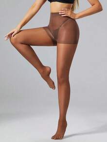 4 Pairs Women's 20D Black Sexy Stockings, Fashion Simple Pantyhose, Solid Color Transparent - Multicolor - View 2