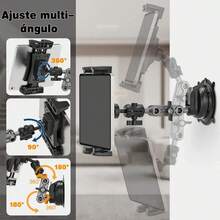 Soporte Pared Ajustable Tablet Para Cocina Escritorio Negro - Negro - Ver 3