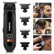 1个男士电动理发器，可充电式光头修剪器，带LED显示屏 - 查看 10