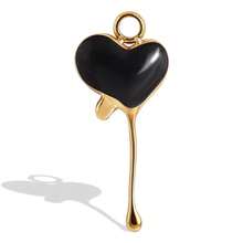 1pc/3pcs Cute Delicate 304 Stainless Steel Electroplated Gold Heart Shaped Fluid Multi-Color Drip Oil Jewelry Pendant Charm Suitable For Handmade DIY Jewelry Making Necklace Bracelet Earrings Accessories - S3265 - View 7