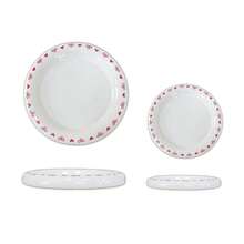 2 件套陶瓷创意餐盘，手绘红色蝴蝶结和心形图案，尺寸分别为 10.63 英寸和 8.2 英寸，耐热厚边，可用作意面盘、牛排盘、甜点盘，适用于婚礼、派对、家庭厨房等场合。 - 彩色 - 查看 8